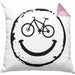 Bike Kissen mit Füllung 40x40 Fahrrad Rad Geschenk Rennrad Lächeln Geschenkidee (Grau) Rosa Trendation