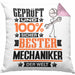 Mechaniker Geschenk Lustiger Spruch für Mechaniker Geschenkidee Bester Mechaniker Der WeltKissen mit Füllung 40x40 (Grau) Rosa Trendation