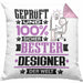 Designer Geschenk Lustiger Spruch für Designer Geschenkidee Bester Designer Der WeltKissen mit Füllung 40x40 (Grau) Rosa Trendation