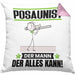 Posaunist Kissen mit Füllung 40x40 Geschenk für Posaunist Der Mann Der Alles Kann Geschenkidee zum Geburtstag (Grau) Rosa Trendation