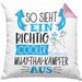 So Sieht Ein Richtig Cooler Muay-Thai-Kämpfer Aus Geschenk Kissen mit Füllung 40x40 Lustiger Spruch Geschenkidee (Grau) Rosa Trendation