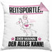 Reitsportler Kissen mit Füllung 40x40 Geschenk für Reitsportler Der Mann Der Alles Kann Geschenkidee zum Geburtstag (Grau) Rosa Trendation