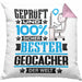 Geocacher Geschenk Lustiger Spruch für Geocacher Geschenkidee Bester Geocacher Der WeltKissen mit Füllung 40x40 (Grau) Rosa Trendation