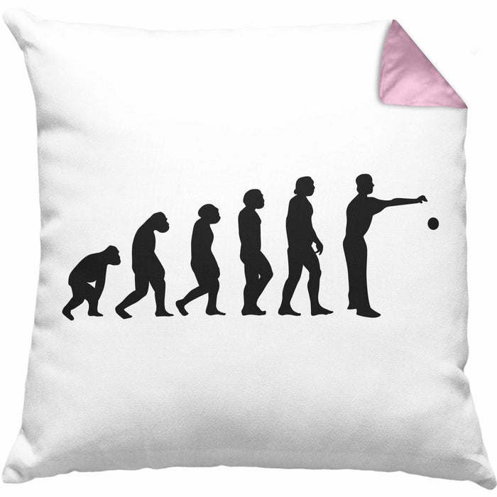 Boule Kissen mit Füllung 40x40 Geschenk Boule-Spieler Geschenkidee Spruch Evolution Boule (Grau) Rosa Trendation