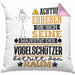 Vogelschützer Geschenk Kissen mit Füllung 40x40 Lustiger Spruch Erheben Sie Sich Der Vogelschützer Betritt den Raum (Grau) Rosa Trendation