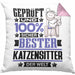 Katzensitter Geschenk Lustiger Spruch für Katzensitter Geschenkidee Bester Katzensitter Der WeltKissen mit Füllung 40x40 (Grau) Rosa Trendation