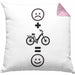 E-bike Kissen mit Füllung 40x40 Geschenk für E-Bike fahrer Geburtstag Lustige Geschenkidee :( + E-Bike = :) (Grau) Rosa Trendation