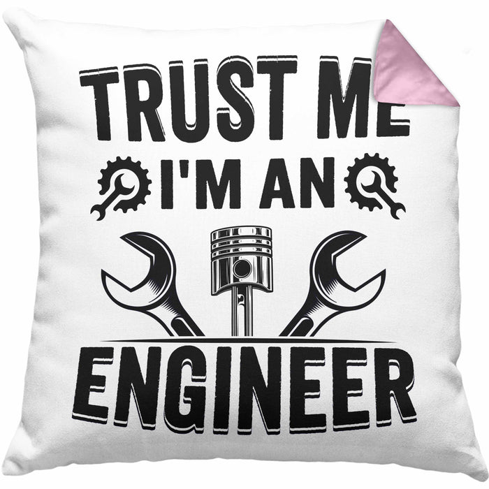 Trust Me I'm An Engineer Ingenieur Kissen mit Füllung 40x40 Geschenk Geschenkidee Sprüche Ingenieurswesen Geschenkidee Spruch (Grau) Rosa Trendation