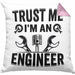 Trust Me I'm An Engineer Ingenieur Kissen mit Füllung 40x40 Geschenk Geschenkidee Sprüche Ingenieurswesen Geschenkidee Spruch (Grau) Rosa Trendation
