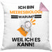 Meeresbiologe Geschenk Kissen mit Füllung 40x40 Lustiger Spruch Ich Bin Meeresbiologe Warum Weil Ich Es Kann Geschenkidee Bester Meeresbiologe Geburtstag (Grau) Rosa Trendation