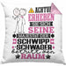Schwippschwager Geschenk Kissen mit Füllung 40x40 Lustiger Spruch Erheben Sie Sich Der Schwippschwager Betritt den Raum (Grau) Rosa Trendation