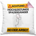 Spaziergänger Kissen mit Füllung 40x40 Geschenk Lustiger Spruch Geschenkidee für Spaziergänger Achtung Hochleistungs Spaziergänger Bei Der Arbeit (Grau) Rosa Trendation