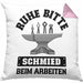 Schmied Geschenke Kissen mit Füllung 40x40 mit Spruch Hufschmied Geschenkidee (Grau) Rosa Trendation