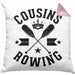 Cousins Rowing Kissen mit Füllung 40x40 Geschenk Rudern Paddelboot Cousinen-Treff Cousins (Grau) Rosa Trendation