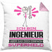 Ingenieur Geschenk Kissen mit Füllung 40x40 Ich Bin Ingenieur Aber Sag Doch Einfach Superheld Lustige Geschenkdiee für Ingenieur (Grau) Rosa Trendation