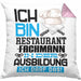 Restaurantfachmann Ausbildung Kissen mit Füllung 40x40 Geschenk Ich Bin Restaurantfachmann In Der Ausbildung Ich Darf Das Geschenkidee Spruch (Grau) Rosa Trendation