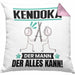 Kendoka Kissen mit Füllung 40x40 Geschenk für Kendoka Der Mann Der Alles Kann Geschenkidee zum Geburtstag (Grau) Rosa Trendation