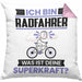 Radfahrer Kissen mit Füllung 40x40 Geschenk für Radfahrer Geburtstag Lustiger Spruch Was Ist Deine Superkraft (Grau) Rosa Trendation