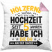 Hölzerne Hochzeit Kissen mit Füllung 40x40 Geschenk Ehemann Ehefrau Partner Seit 5 Jahren Habe Ich Die Da An Der Backe (Grau) Rosa Trendation
