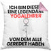 Yogalehrer Geschenk Kissen mit Füllung 40x40 Lustige Geschenkidee Geburtstag für Yogalehrer Ich Bin Dieser Legendäre Yogalehrer Von Dem Alle Geredet Haben (Grau) Rosa Trendation