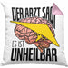 Geschenk für Drachenflieger Kissen mit Füllung 40x40 Spruch Hängegleiter "Der Arzt Sagt Es Ist Unheilbar" (Grau) Rosa Trendation