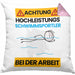 Schwimmsportler Kissen mit Füllung 40x40 Geschenk Lustiger Spruch Geschenkidee für Schwimmsportler Achtung Hochleistungs Schwimmsportler Bei Der Arbeit (Grau) Rosa Trendation