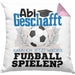 Abi Geschafft Abitur Prüfung Bestanden Kissen mit Füllung 40x40 Geschenk Kann Ich Jetzt Wieder Fußball Spielen Fußballspieler Geschenkidee (Grau) Rosa Trendation