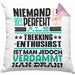 Trekking-Enthusiast Geschenk Kissen mit Füllung 40x40 Lustige Geschenkidee für Trekking-Enthusiast Geburtstag Niemand Ist Perfekt Aber Als Trekking-Enthusiast Ist Man Nah Dran (Grau) Rosa Trendation