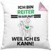 Reiter Geschenk Kissen mit Füllung 40x40 Lustiger Spruch Ich Bin Reiter Warum Weil Ich Es Kann Geschenkidee Bester Reiter Geburtstag (Grau) Rosa Trendation