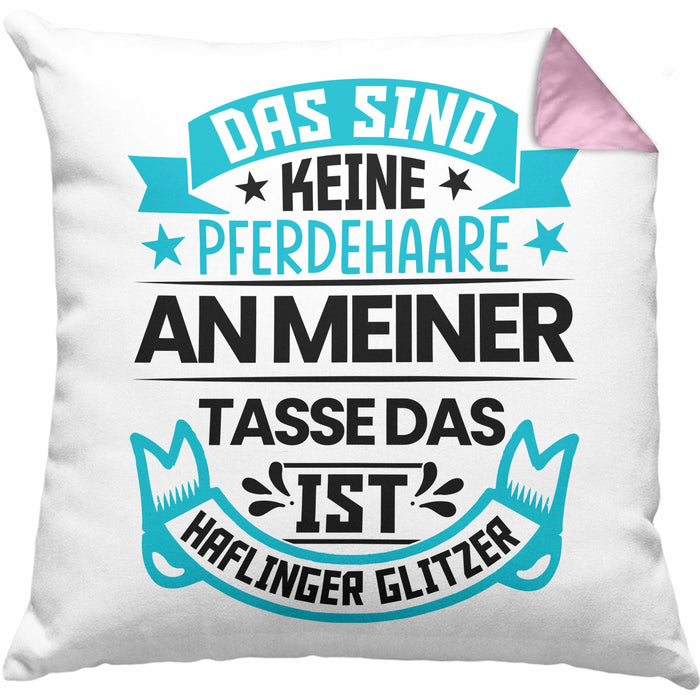 Haflinger Kissen mit Füllung 40x40 Geschenk Pferde-Liebhaberin Haflinger-Liebhaberin Geschenkidee Pferde Reiterin (Grau) Rosa Trendation