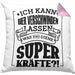 Bier Kissen mit Füllung 40x40 - "Ich kann Bier verschwinden lassen" Geschenk für Bierliebhaber (Grau) Rosa Trendation