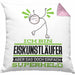 Eiskunstläufer Geschenk Kissen mit Füllung 40x40 Ich Bin Eiskunstläufer Aber Sag Doch Einfach Superheld Lustige Geschenkdiee für Eiskunstläufer (Grau) Rosa Trendation