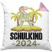 Einschulung Junge Geschenk für Schultüte Füllung Kissen mit Füllung 40x40 Schulstart 1 Schultag Schuleinführung Schulanfang Geschenkidee Schulkind Jungs 2024 (Grau) Rosa Trendation