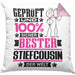 Stiefcousin Geschenk Lustiger Spruch für Stiefcousin Geschenkidee Bester Stiefcousin Der WeltKissen mit Füllung 40x40 (Grau) Rosa Trendation