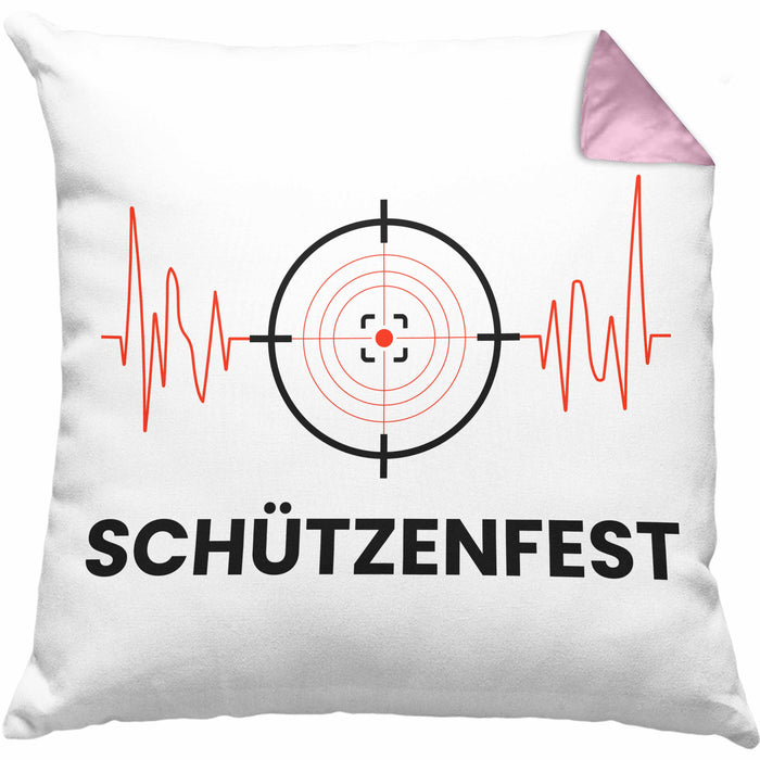 Schützenfest Kissen mit Füllung 40x40 Geschenk Schütze Sportschütze Geschenkidee (Grau) Rosa Trendation