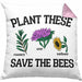 Lustige Kissen mit Füllung 40x40 für Bienenliebhaber Plant These Save The Bees Geschenk (Grau) Rosa Trendation