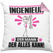 Ingenieur Kissen mit Füllung 40x40 Geschenk für Ingenieur Der Mann Der Alles Kann Geschenkidee zum Geburtstag (Grau) Rosa Trendation