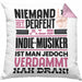 Indie-Musiker Geschenk Kissen mit Füllung 40x40 Lustige Geschenkidee für Indie-Musiker Geburtstag Niemand Ist Perfekt Aber Als Indie-Musiker Ist Man Nah Dran (Grau) Rosa Trendation