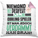 Curling-Spieler Geschenk Kissen mit Füllung 40x40 Lustige Geschenkidee für Curling-Spieler Geburtstag Niemand Ist Perfekt Aber Als Curling-Spieler Ist Man Nah Dran (Grau) Rosa Trendation