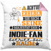 Indie-Fan Geschenk Kissen mit Füllung 40x40 Lustiger Spruch Erheben Sie Sich Der Indie-Fan Betritt den Raum (Grau) Rosa Trendation
