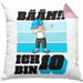 10 Geburtstag Junge Jungen Geschenke Kissen mit Füllung 40x40 10er Geburtstag 10 Jahre Alt Geschenkidee (Grau) Rosa Trendation