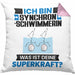Synchronschwimmerin Kissen mit Füllung 40x40 Geschenk für Synchronschwimmerin Geburtstag Lustiger Spruch Was Ist Deine Superkraft (Grau) Rosa Trendation