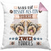 Yorkie Besitzer Kissen mit Füllung 40x40 Geschenk Lustiger Spruch Geschenkidee Was Ist Besser Als Ein Yorkie (Grau) Rosa Trendation