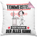 Tonmeister Kissen mit Füllung 40x40 Geschenk für Tonmeister Der Mann Der Alles Kann Geschenkidee zum Geburtstag (Grau) Rosa Trendation