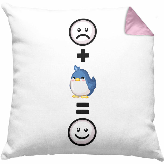 Vogel Kissen mit Füllung 40x40 Geschenk für Vogel Liebhaber :( + Vogel = :) Lustige Geschenkidee Geburtstag (Grau) Rosa Trendation