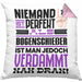 Bogenschießer Geschenk Kissen mit Füllung 40x40 Lustige Geschenkidee für Bogenschießer Geburtstag Niemand Ist Perfekt Aber Als Bogenschießer Ist Man Nah Dran (Grau) Rosa Trendation