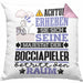 Bocciapieler Geschenk Kissen mit Füllung 40x40 Lustiger Spruch Erheben Sie Sich Der Bocciapieler Betritt den Raum (Grau) Rosa Trendation