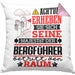 Bergführer Geschenk Kissen mit Füllung 40x40 Lustiger Spruch Erheben Sie Sich Der Bergführer Betritt den Raum (Grau) Rosa Trendation