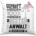 Anwalt Geschenk Lustiger Spruch für Anwalt Geschenkidee Bester Anwalt Der WeltKissen mit Füllung 40x40 (Grau) Rosa Trendation