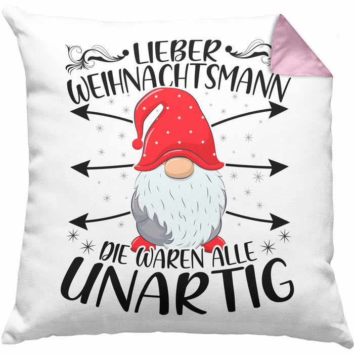 Lustige Kissen mit Füllung 40x40 Weihnachten Lieber Weihnachten Die Waren Alle Unartig Geschenkidee Wichteln Wichtelgeschenk — TrendationStore